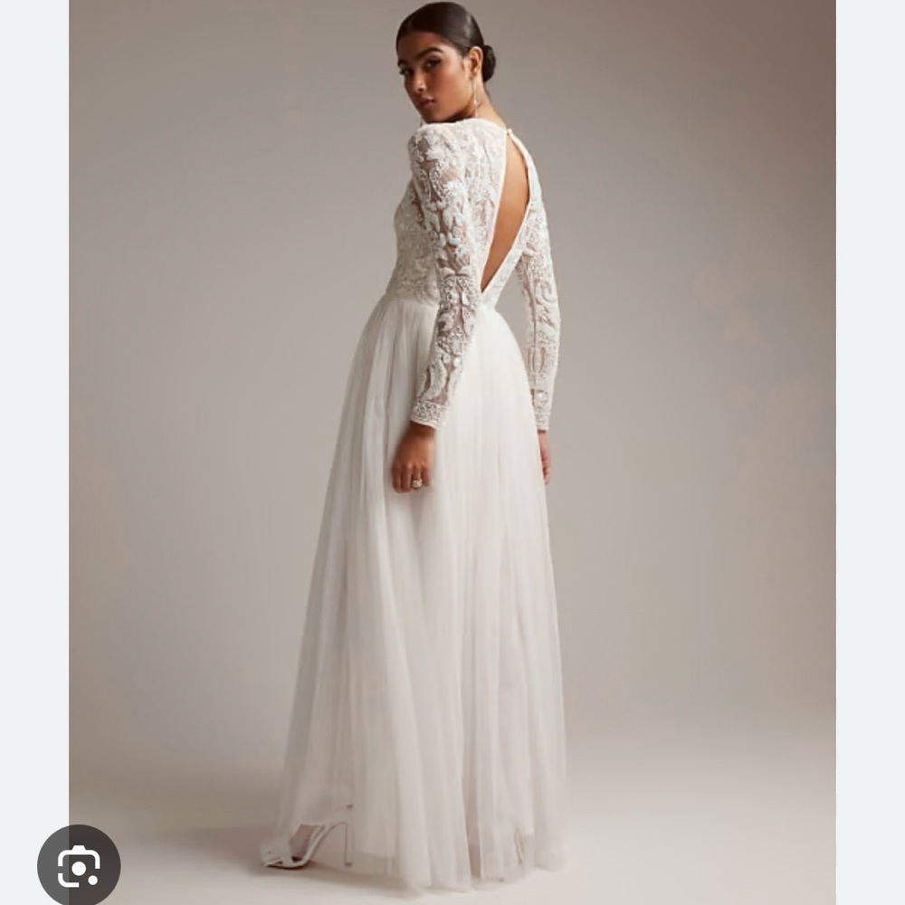 ASOS White Backless Lace Gown